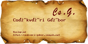 Csákvári Gábor névjegykártya