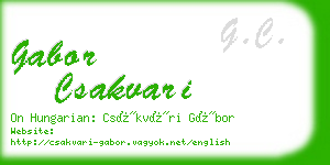 gabor csakvari business card